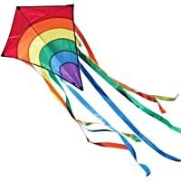 CIM Cometa - Rainbow Eddy RED - por niños con edad a partir de 3 años - 65x74cm - Cordón y cola de la cometa incluidos